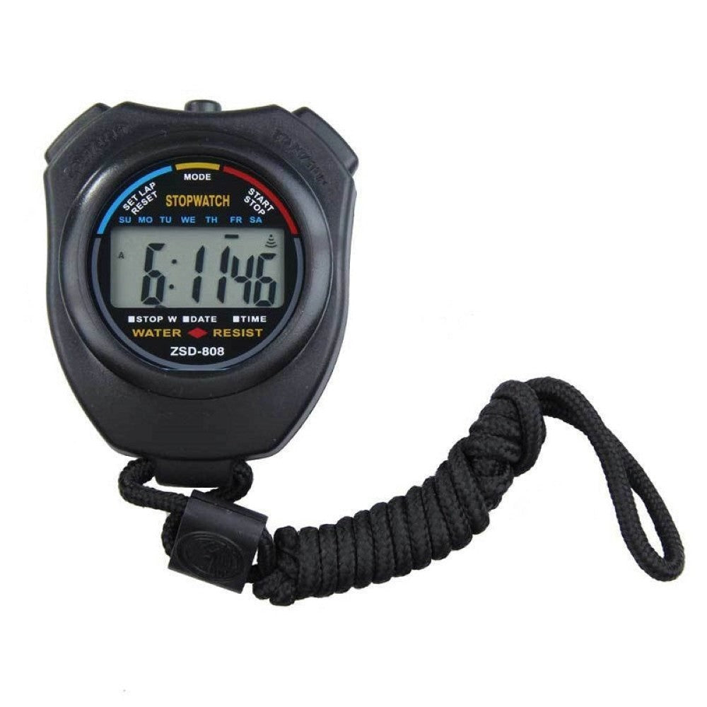Top view of digital sport stopwatch timer