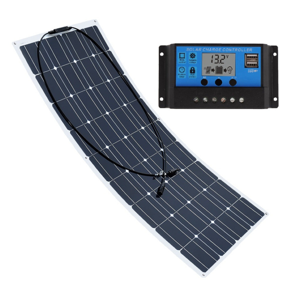 Solar panel connected to battery charger controller