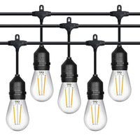 Thumbnail for Festoon lights illuminating cafe outdoor seating