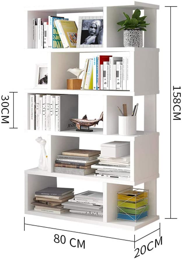 Bookshelf with photo frames and plants