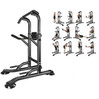 Thumbnail for Power tower home gym showing pull up bar and padded arms