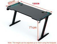 Thumbnail for Gaming Desk Table Computer Desk RGB Light 120cm