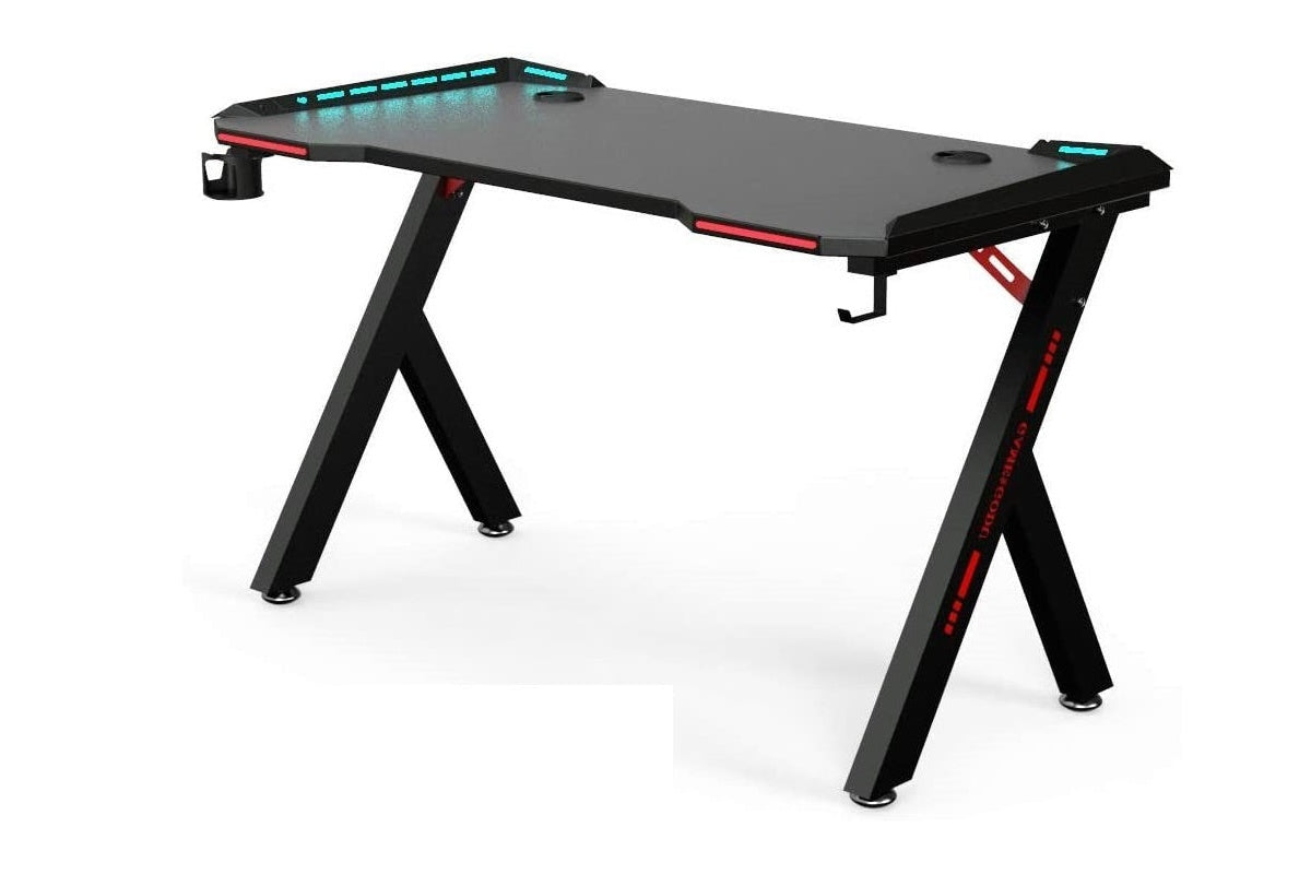 Carbon fiber surface on gaming desk