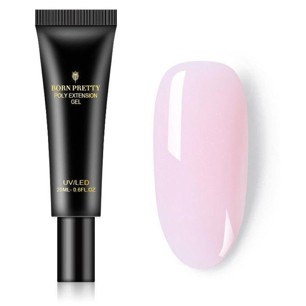 False nail tip with PolyGel extension applied