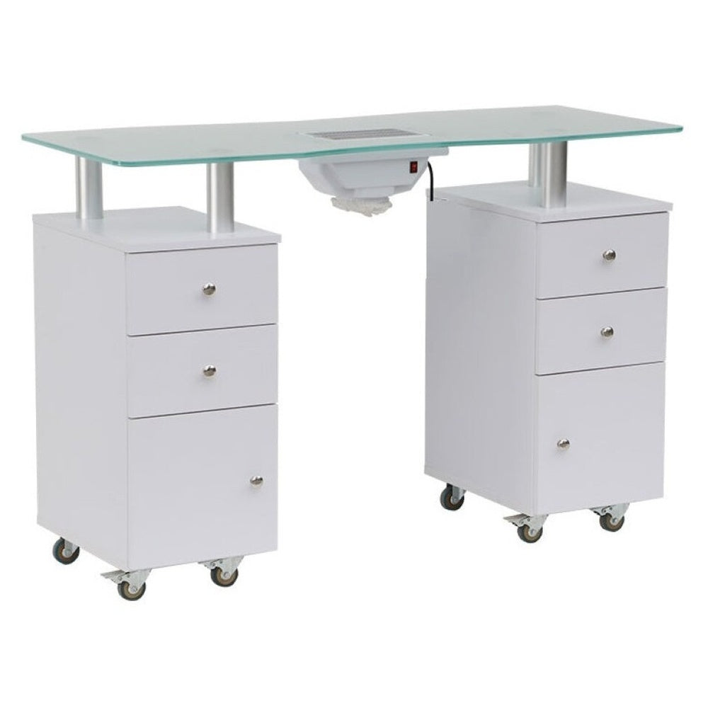 Manicure table with fan spacious 120x50cm workspace