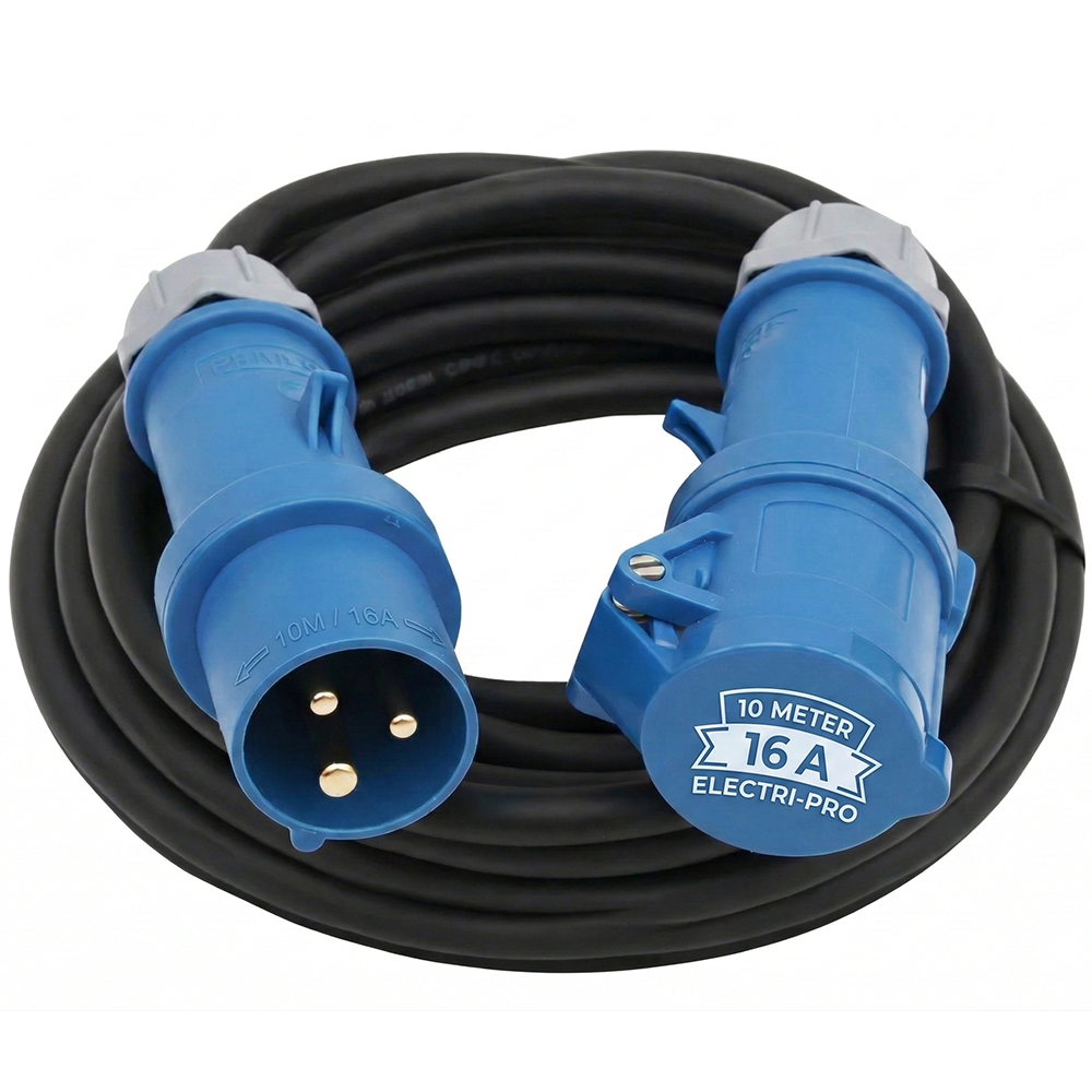 Extension lead cable coiled for storage