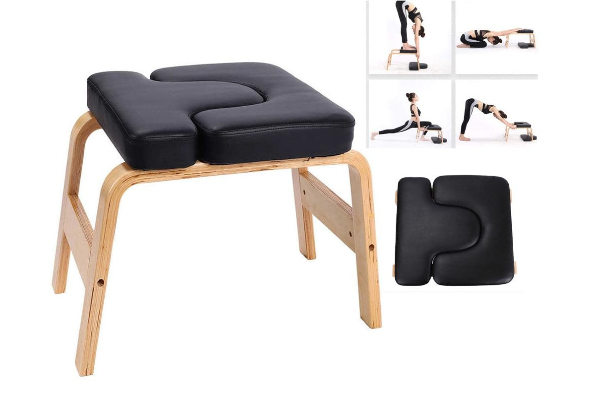 Side view of ergonomic yoga headstand bench
