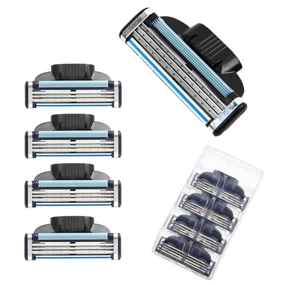 Replacement razor blades Mach 3 compatible packaging front