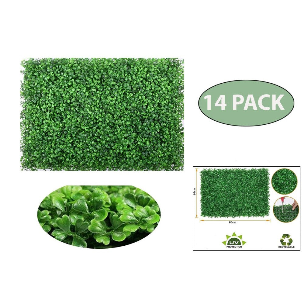 Artificial hedge wall green boxwood panels