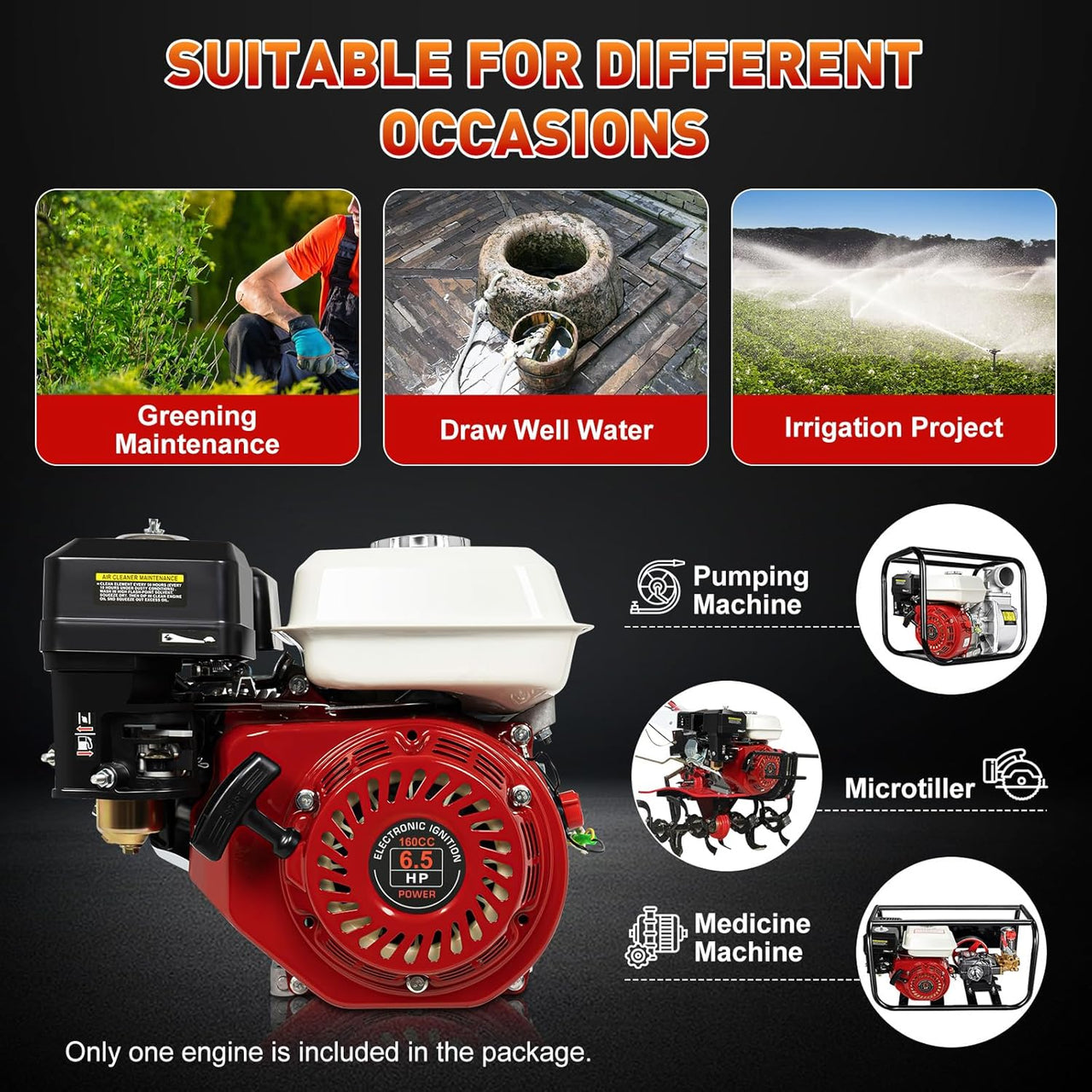 Petrol Engine 3.6L 6.5HP 196cc 4 Stroke