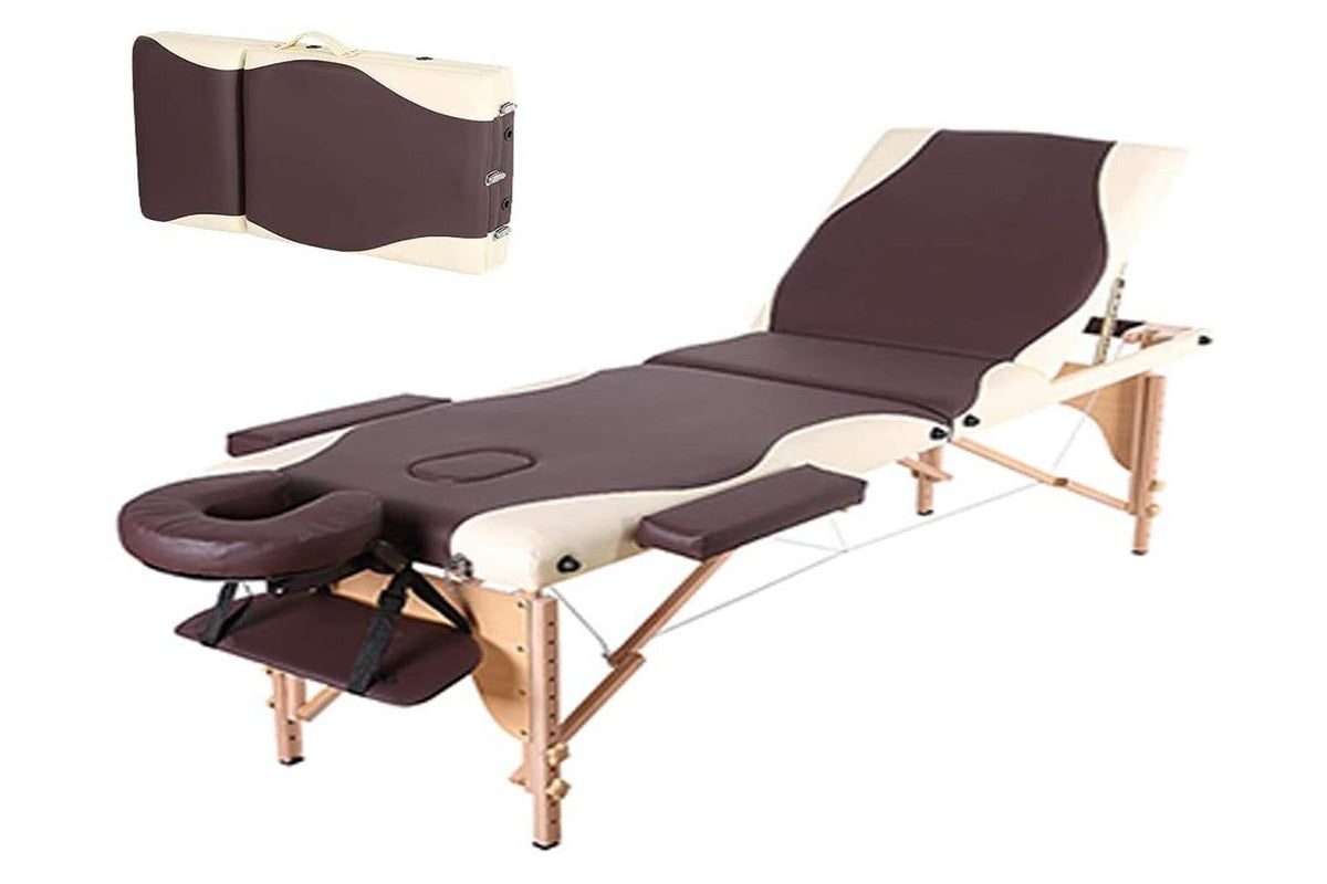 Massage table with adjustable height mechanism