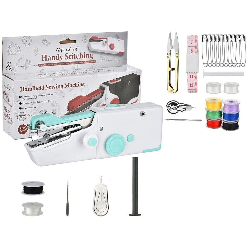 Orange handheld cordless mini sewing machine