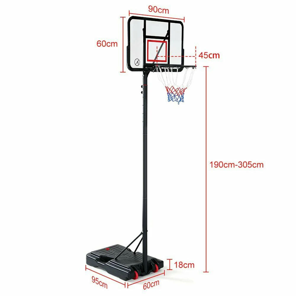 Basketball Hoop with stand height adjustable Hoop 3.05m