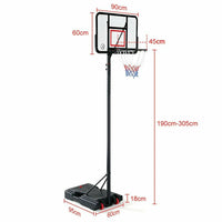 Thumbnail for Basketball Hoop with stand height adjustable Hoop 3.05m