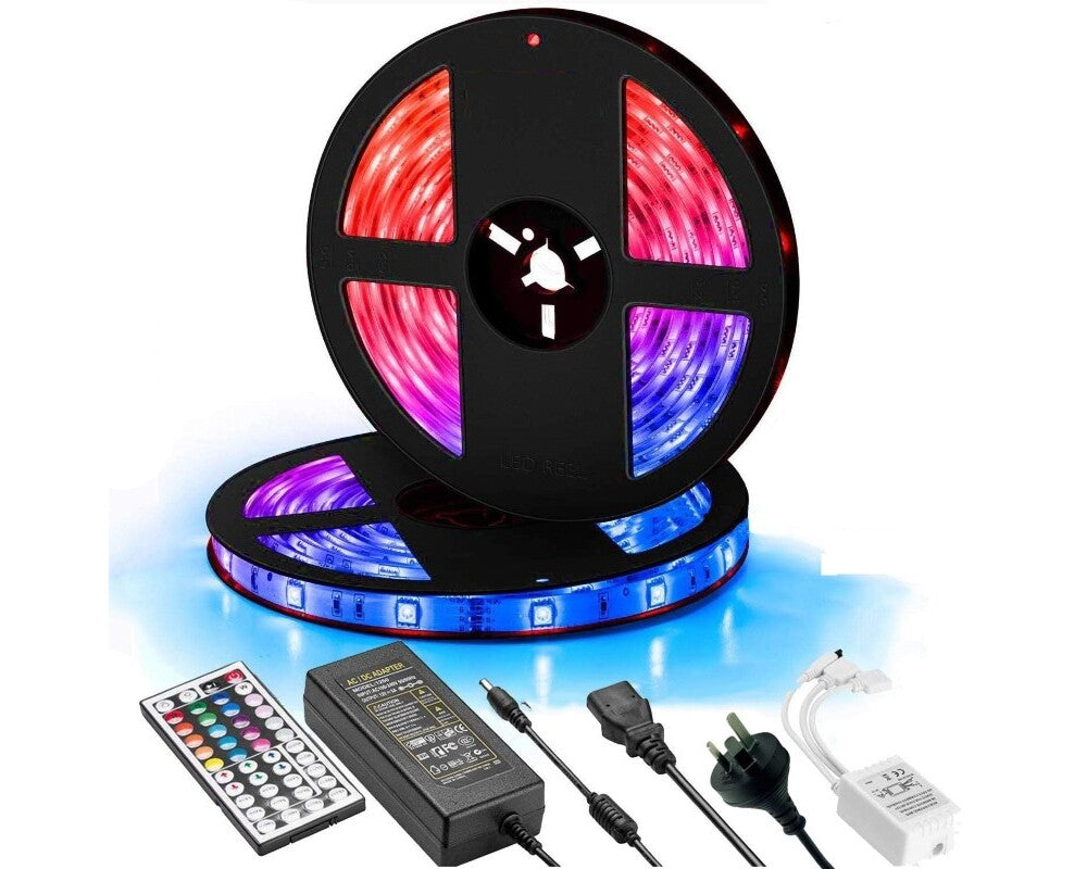 LED strip light with white PCB background