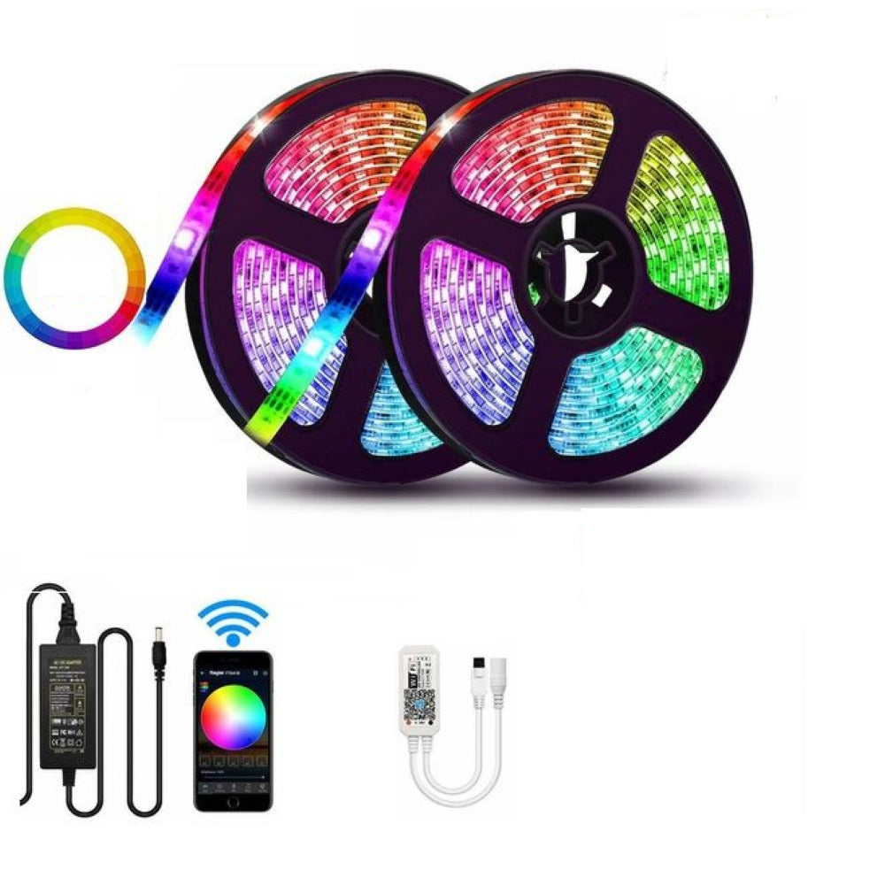 LED Strip Light RGB 15M with white and black base options