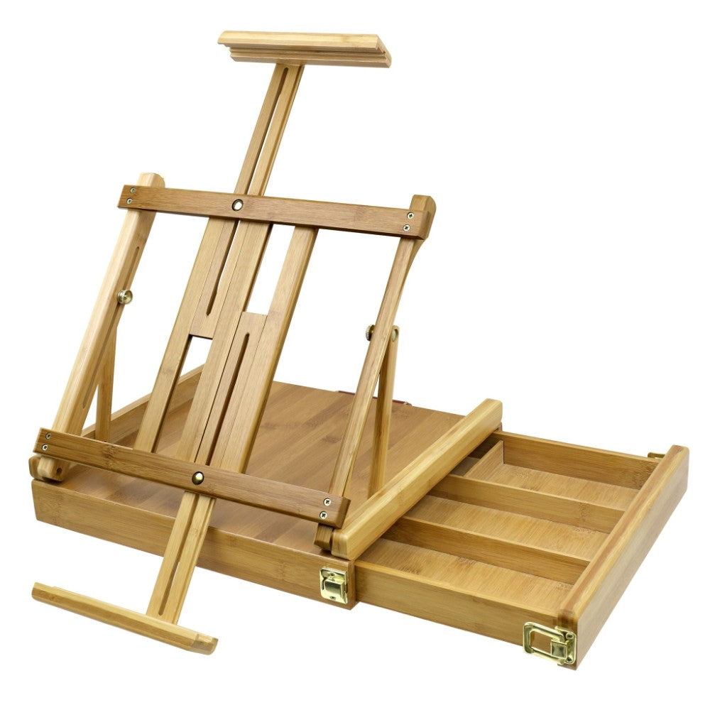 Wooden easel with natural finish