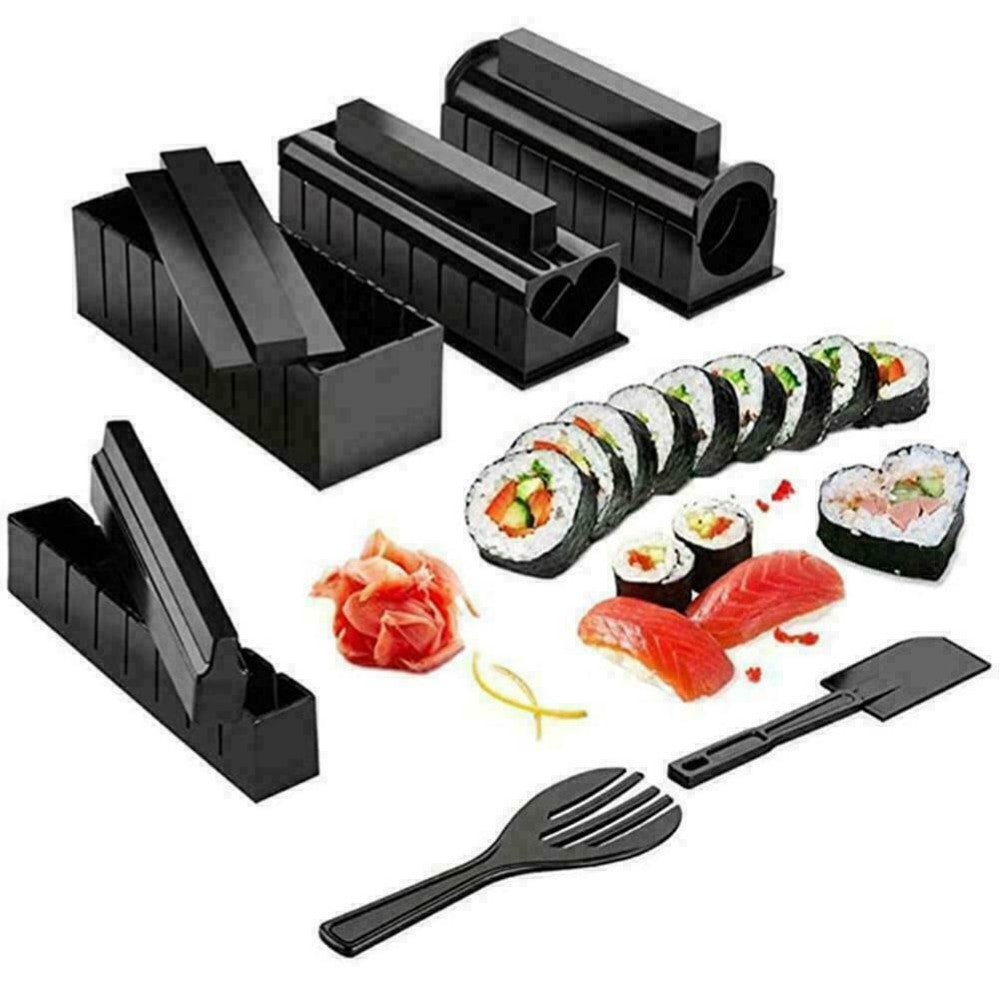 Sushi maker roller kit 10-in-1 black set