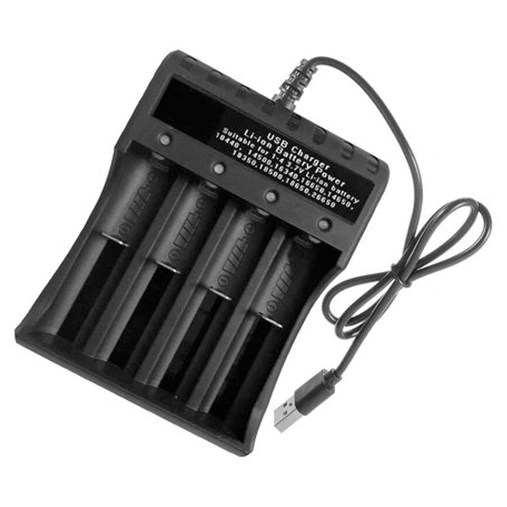 Battery charger USB cable plugged in for power