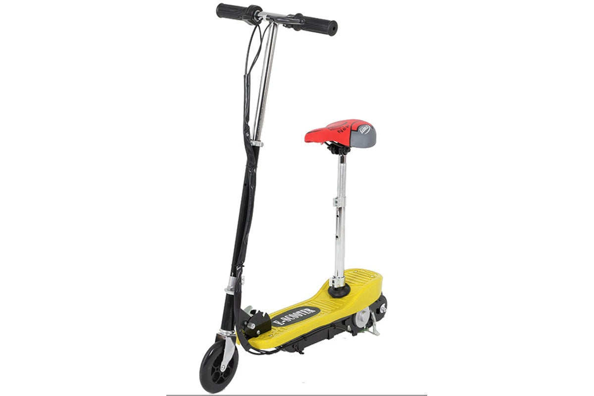 Electric scooter frame showing aluminium parts