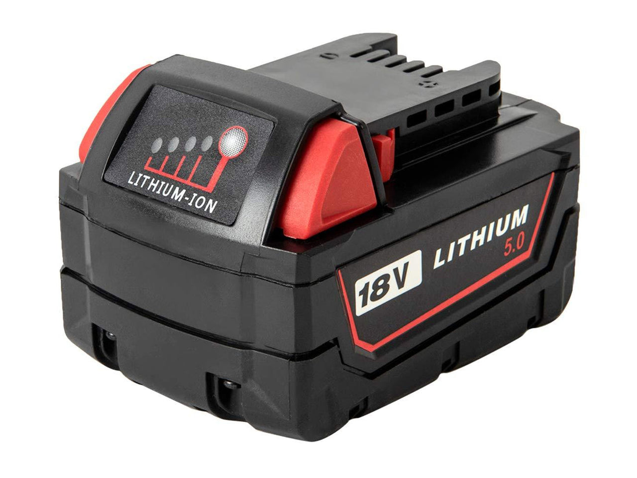 Close-up of lithium-ion battery terminals