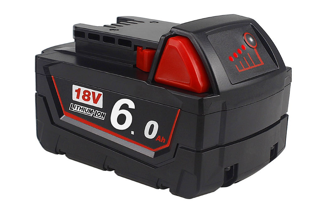 Close up of 18V 60Ah lithium-ion battery
