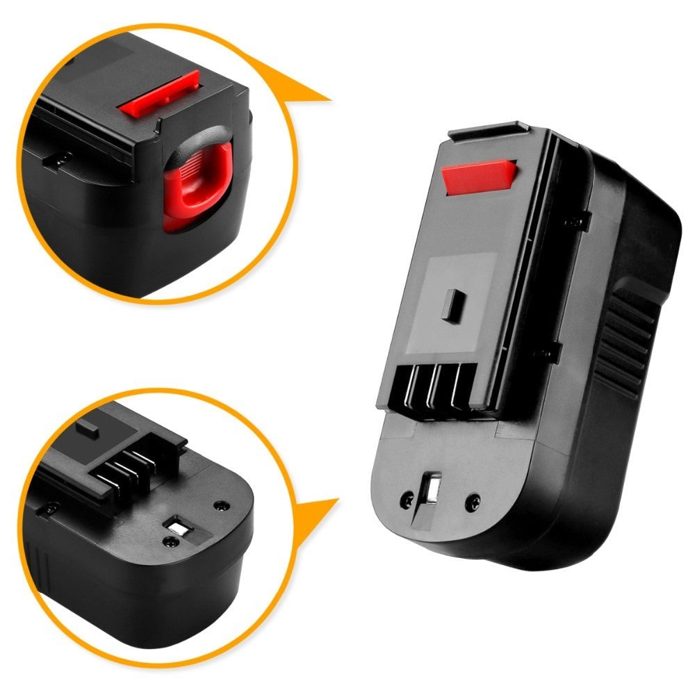 18V battery ready for installation in Black Decker tool