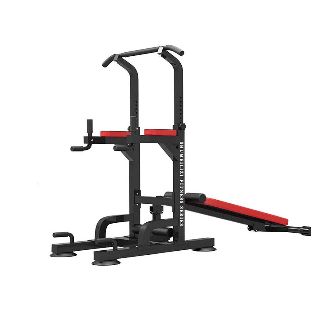 Power tower weight bench with chin up station