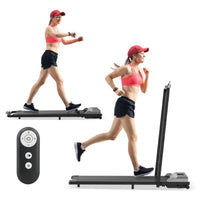 Thumbnail for Foldable under-desk treadmill with LED display on desk