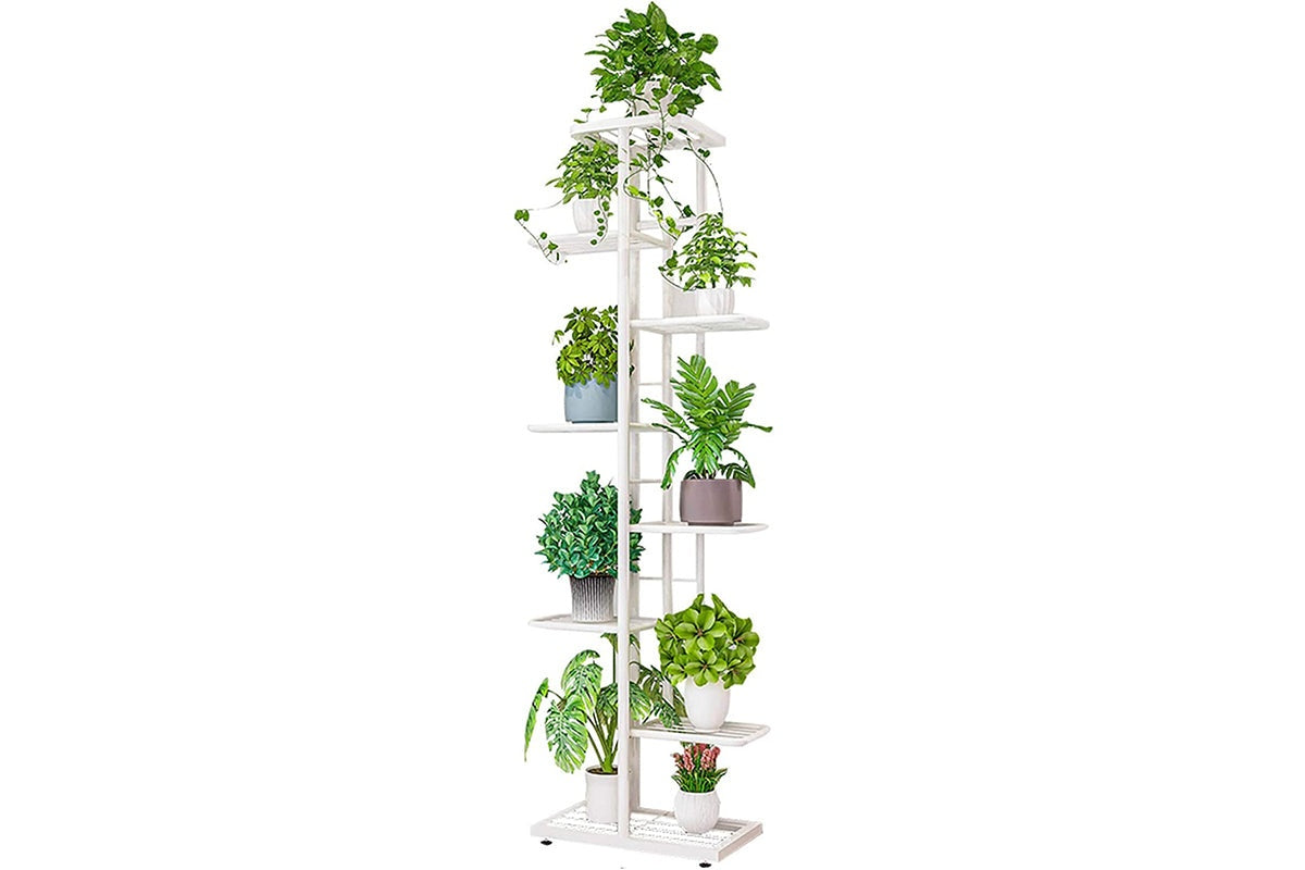 White plant stand for home and garden
