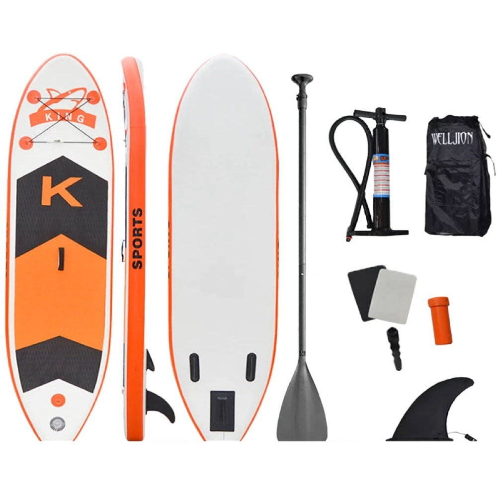Inflatable SUP ready for use outdoors