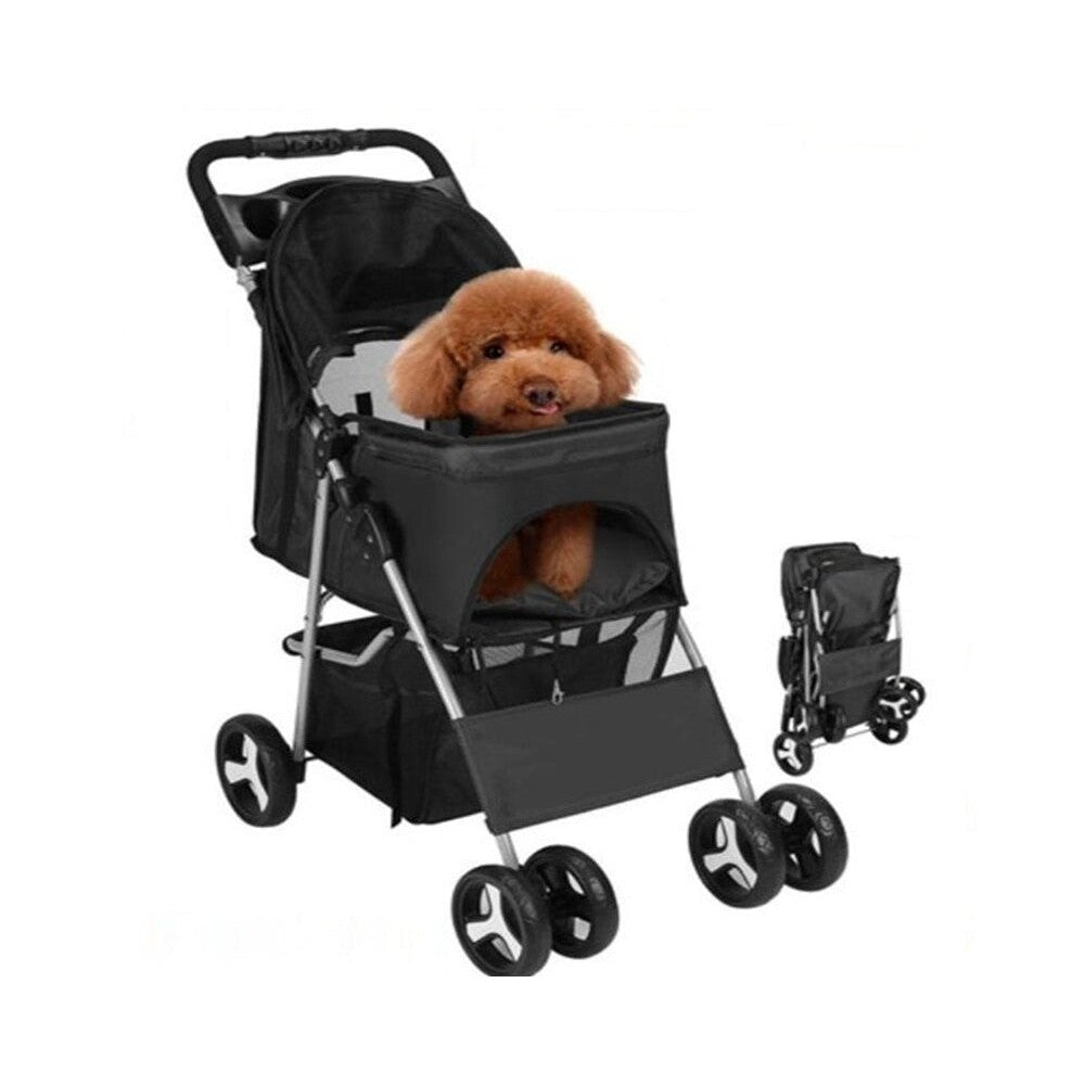 Foldable Pet Stroller black colour side view