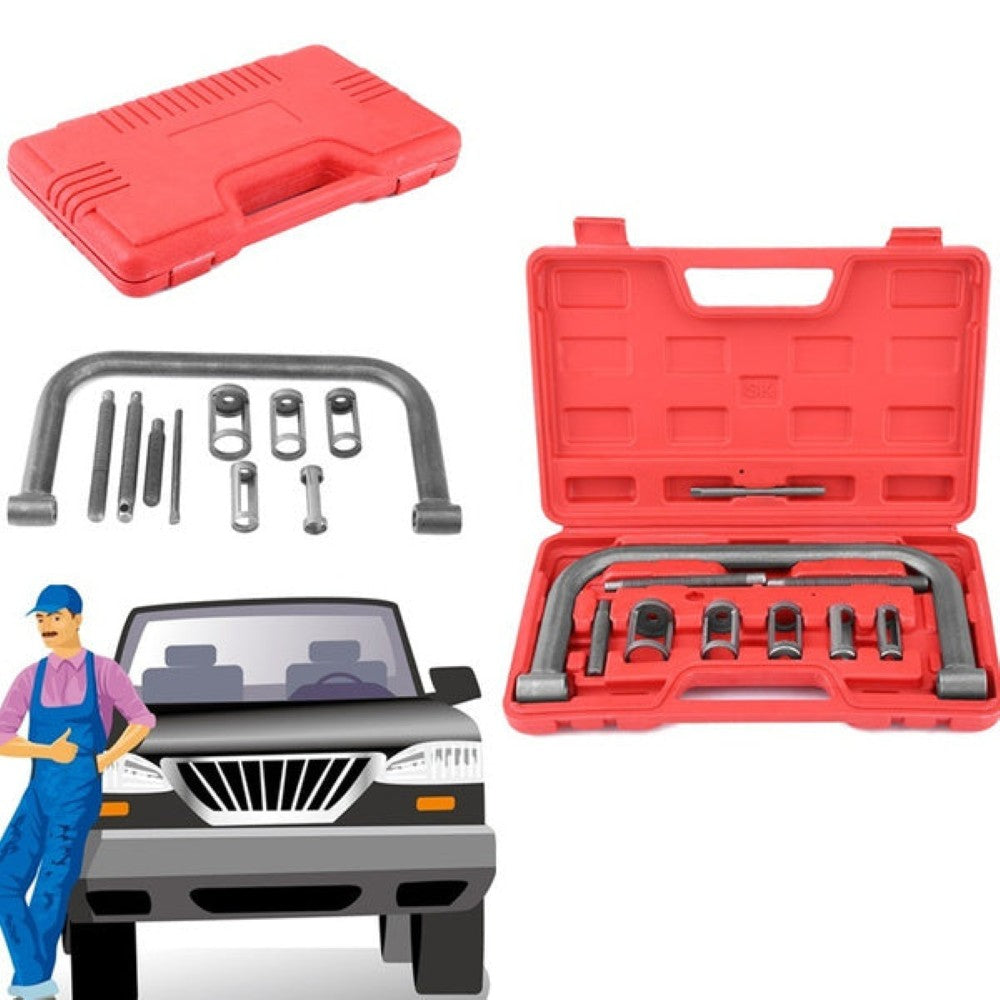 Valve spring compressor tool kit with 10 steel pieces