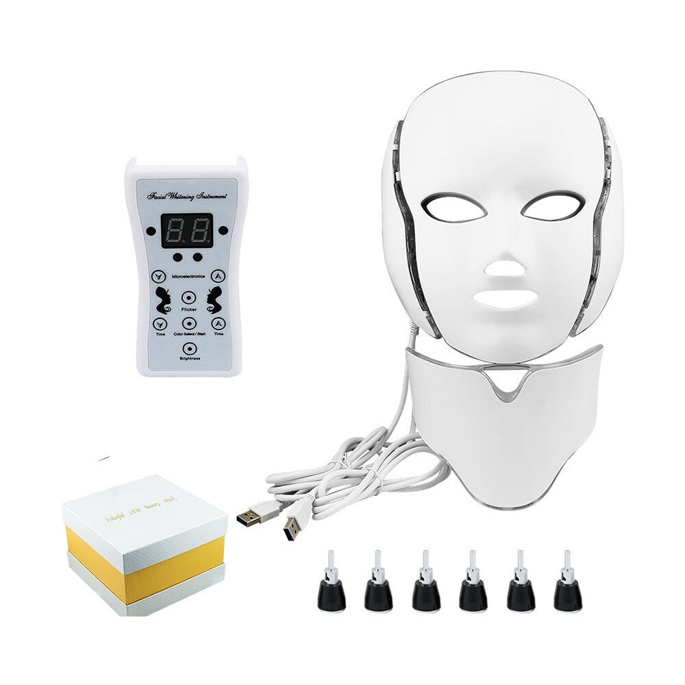 LED light therapy face mask 7 colours full view