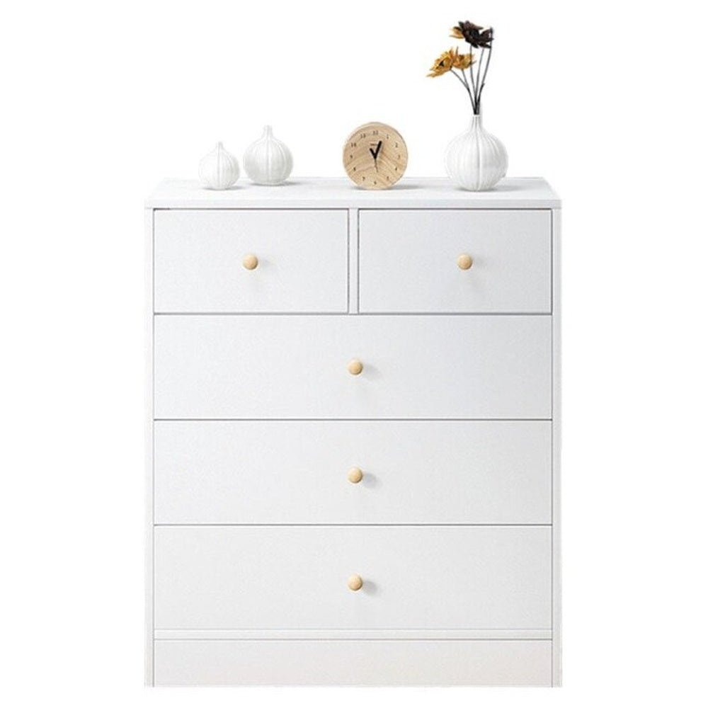 Tallboy Chest of Drawers showing particle board finish