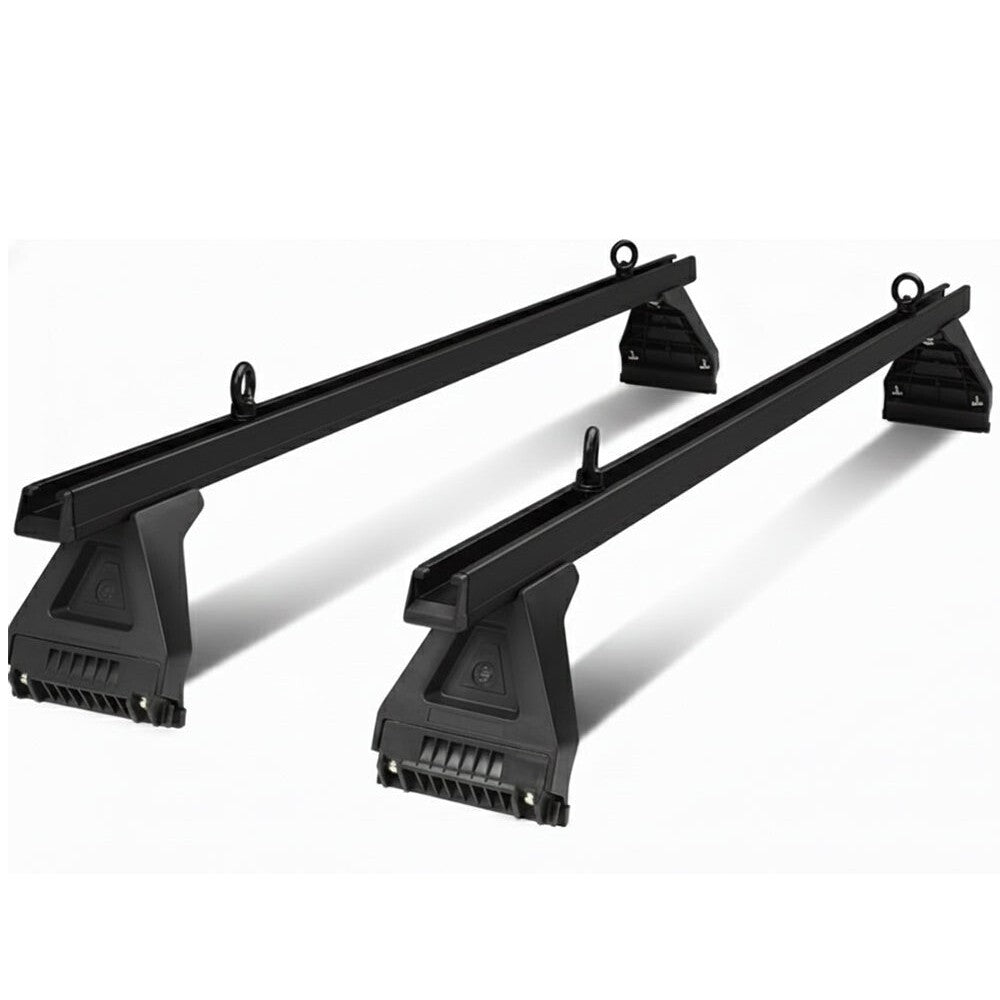 Car roof racks cross bar in outdoor vehicle setting