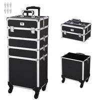 Thumbnail for Cosmetic trolley makeup case front view in black