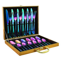 Thumbnail for 24 piece stainless steel cutlery set rainbow