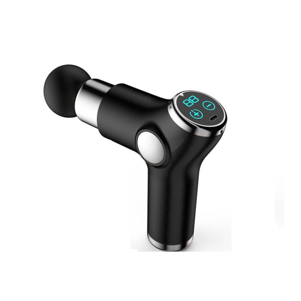 Black massage gun deep tissue muscle massager front view