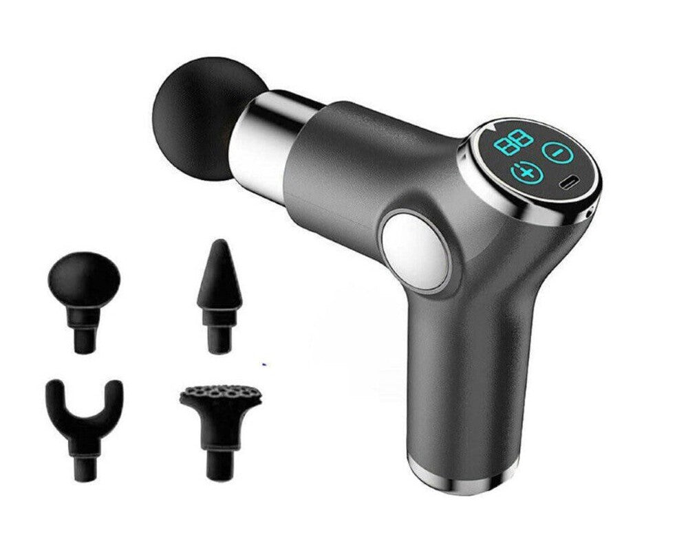 Massage gun with adjustable speed settings