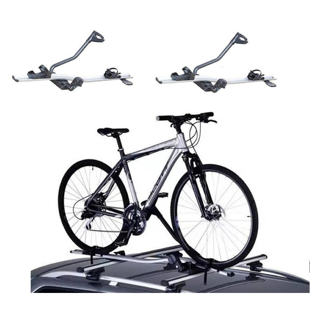 Silver bike rack car roof bicycle carrier 2PCS
