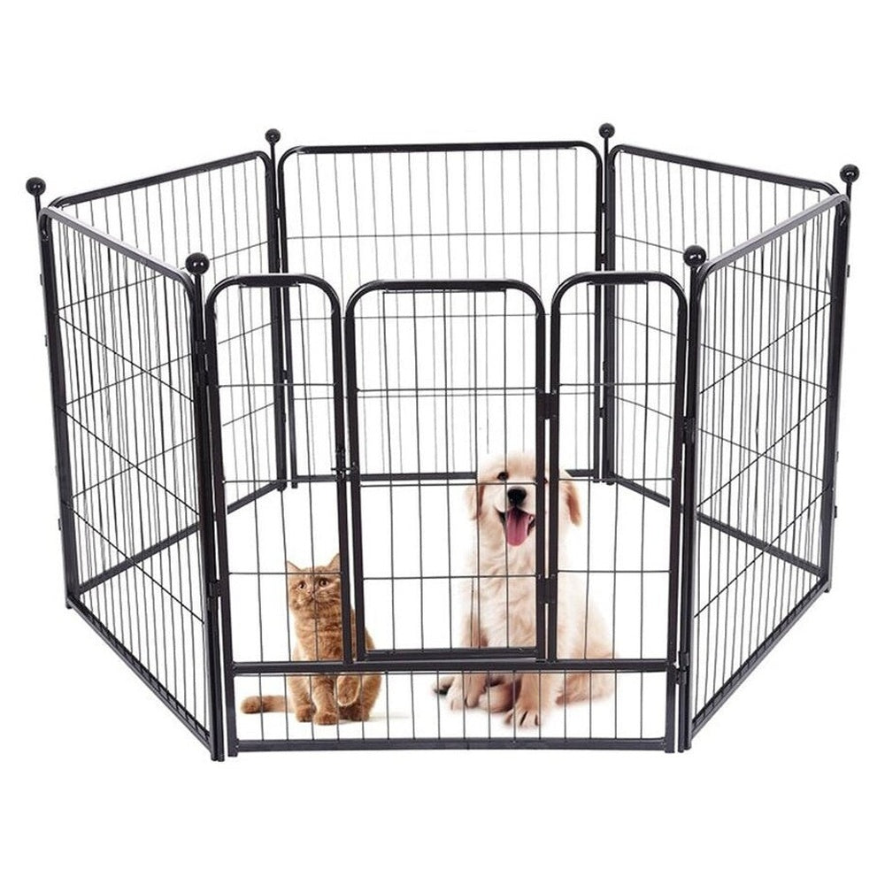Dog pen showing six panel configuration