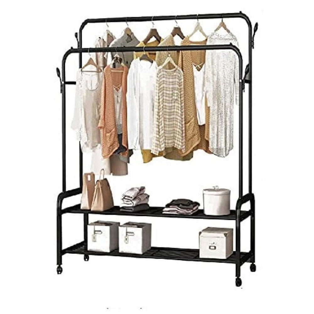Cloth rack moved easily on 360 degree wheels