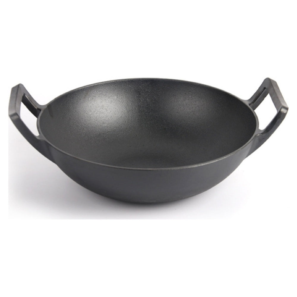 Cast iron wok pan suitable for induction cooker