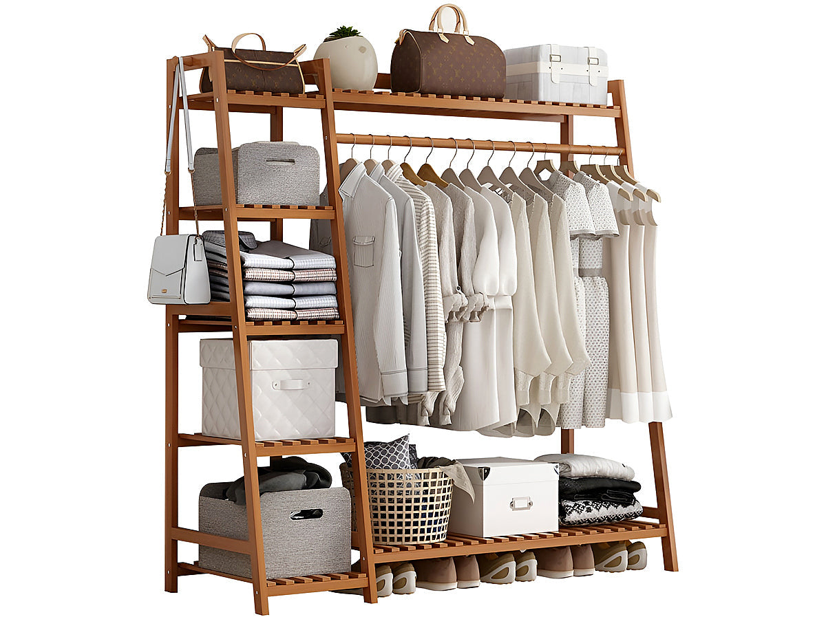 Bamboo Wardrobe Clothes Rack