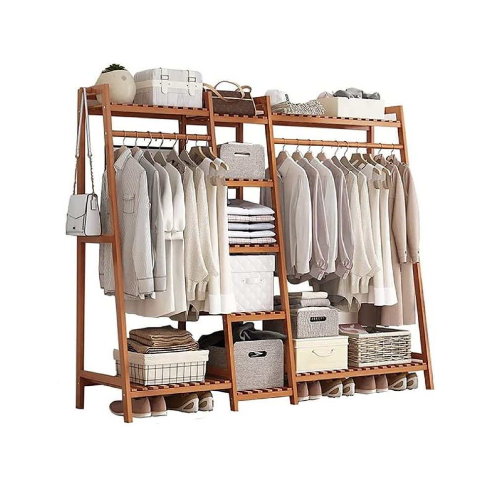Bamboo Wardrobe Clothes Rack