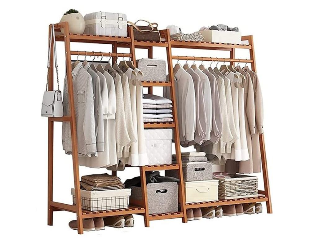 Bamboo Wardrobe Clothes Rack