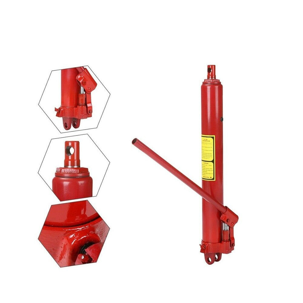 Hydraulic ram jack with mounting holes