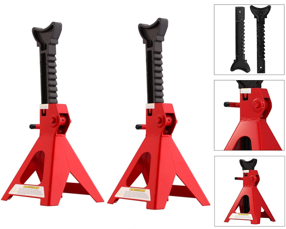 Steel axle stand foot showing wide base