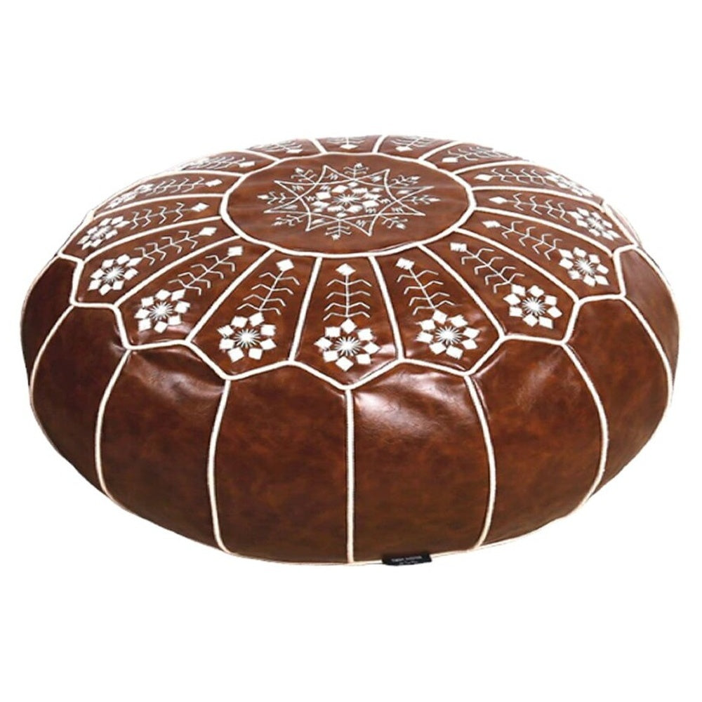 Moroccan pouf round shape side view
